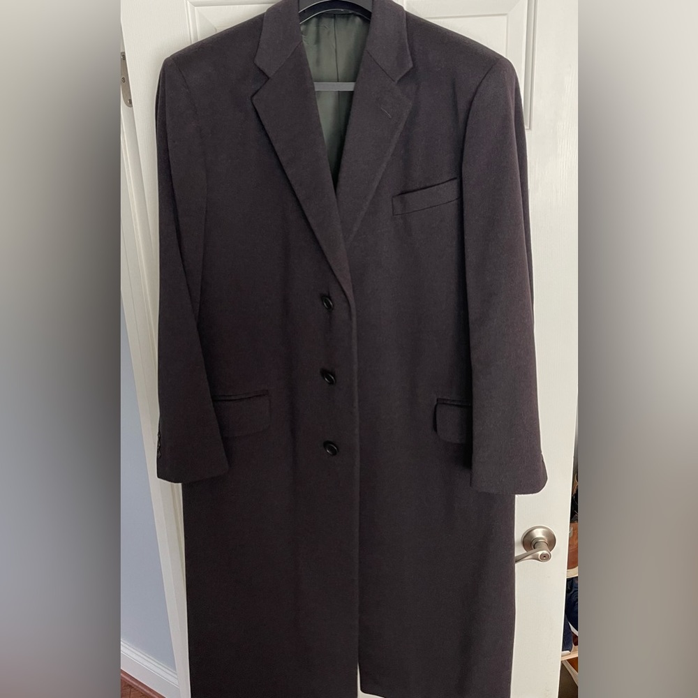 Mens full length cashmere Armani coat